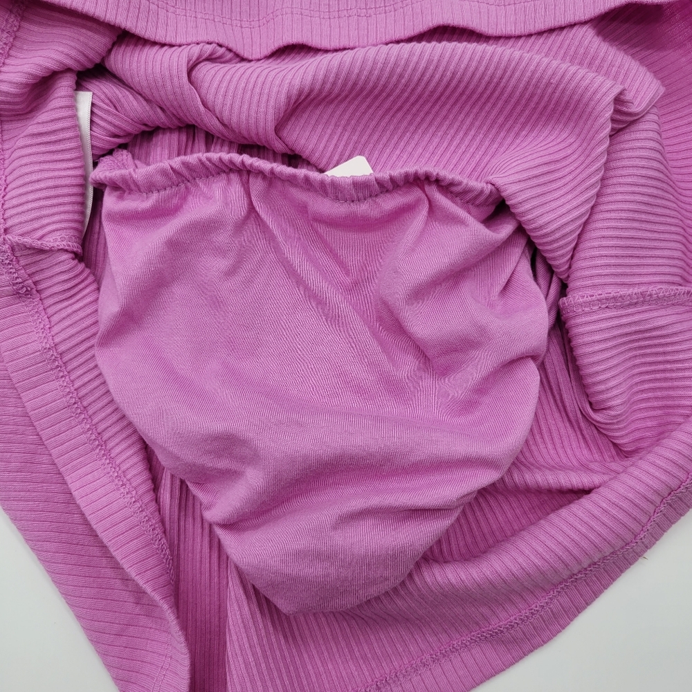 Cat & Jack Dress Lilac Short Sleeve Rib Knit Stretch Pink Purple Size 18mo NEW - Picture 7 of 11